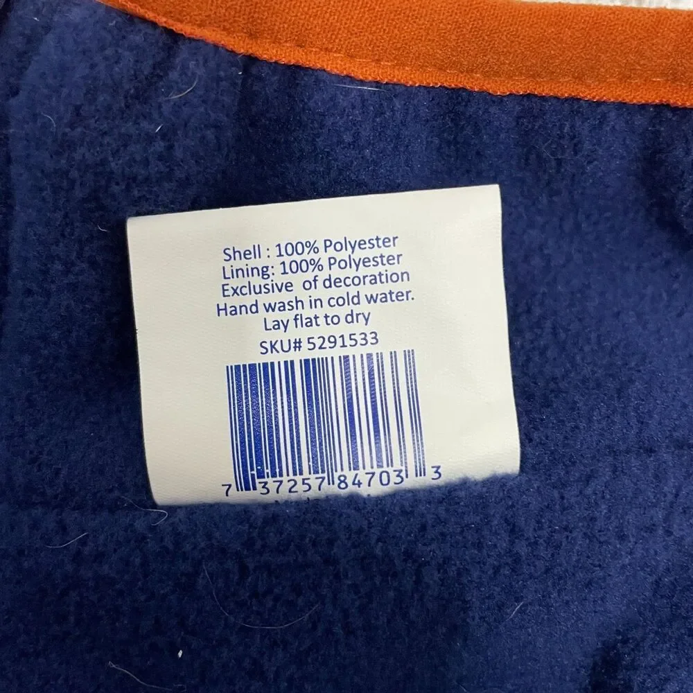 Top Paw Dog S Navy Orange Fleece Sweater **READ**